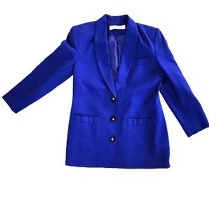 Valerie Stevens Petites Cobalt Blue Blazer Dress Jacket ♥️